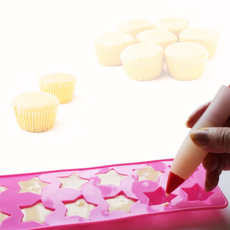Murong Star Chocolate Mold,Reusable Five Pointed Star Silicone Mold for Making Chocolates,Ice Cubes,Jellies and Candies(Pink) - Image 4